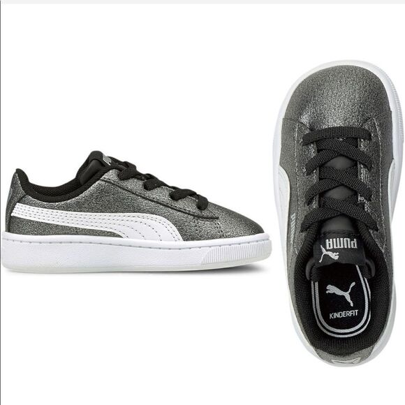 Puma Vikky V2 leather sneaker size 7 and 9 in grey, new - Picture 2 of 7